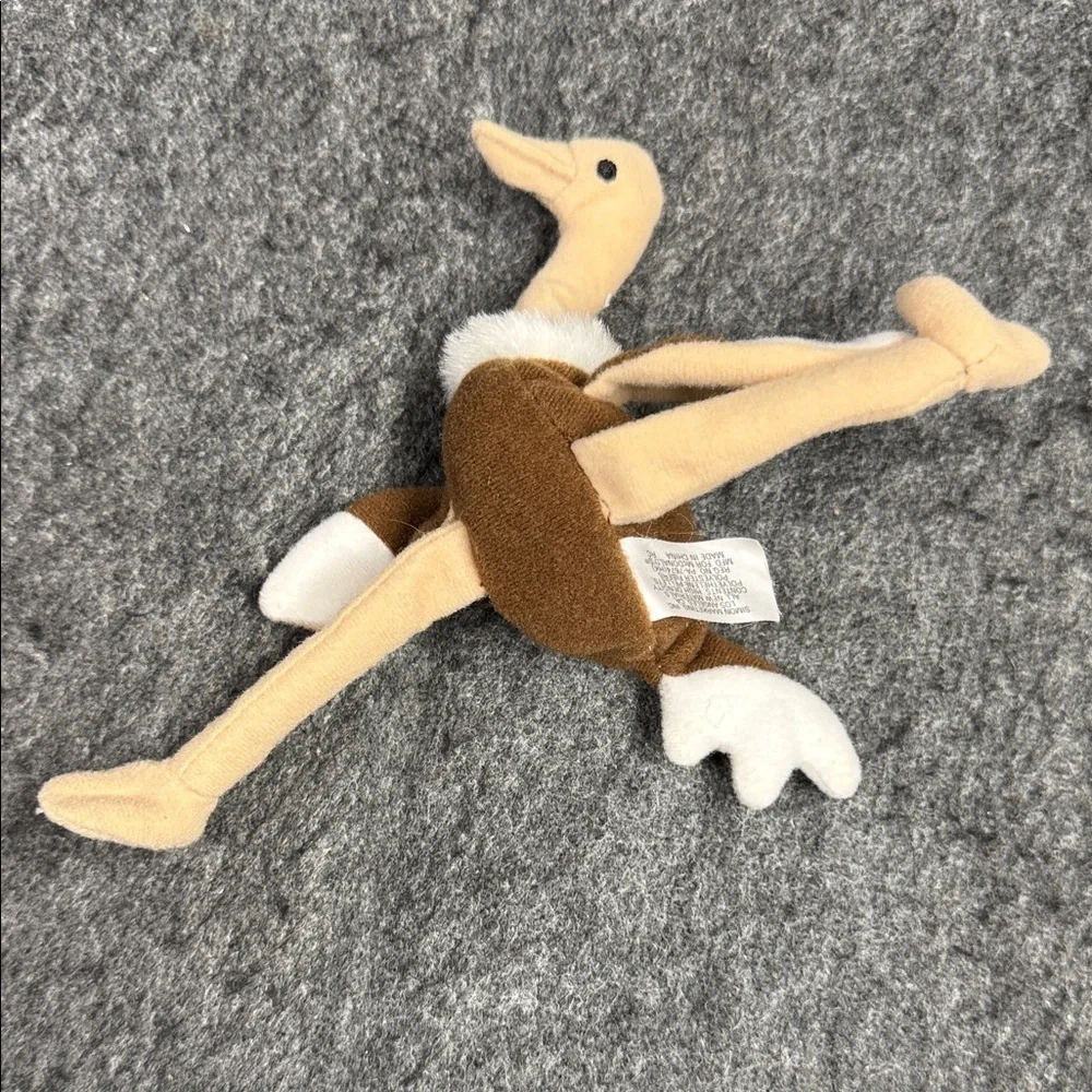 Ty Plush Ostrich Bird Toy - Tan and Brown